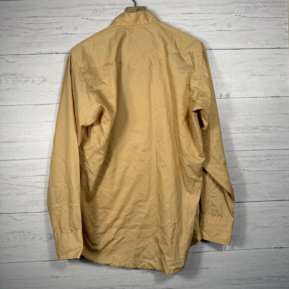 Panhandle Slim Vintage Yellow/Gold Long sleeve Pearlsnap Mens Size 16-35 - Picture 8 of 8